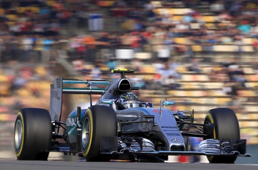 Mercedes Formula One driver Rosberg of Germany drives during the qualifying session of the Chinese F1 Grand Prix at the Shanghai International Circuit